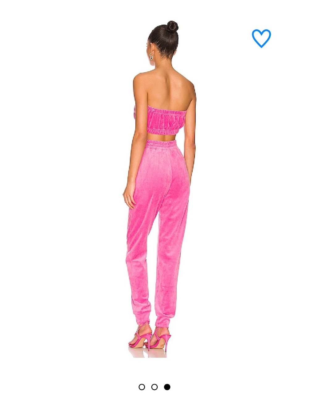 SUPERDOWN Penelope Velour Pant Set NWT Pink Strapless 2-Piece Revolve Lounge Set - Picture 3 of 5